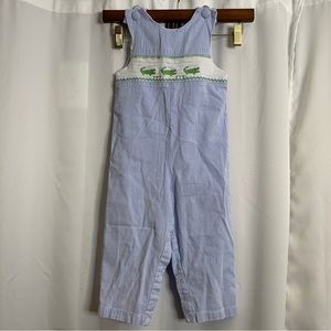 Lil Cactus Seersucker Smocked Boys Alligator‎ One Piece Pants Size 2T